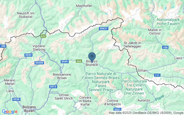 Kaart met locatie Brunico-Bruneck